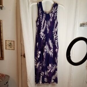 Favant Hawaii Purple and White Sleeveless Dress